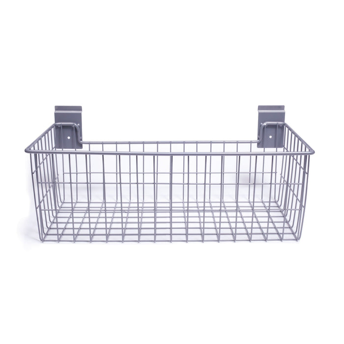 Crownwall Large Wire Basket Slatwall Accessory - 24" x 12" x 8"