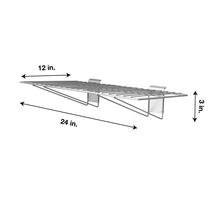 Crownwall Wire Shelf With Bracket Slatwall Accessory - 24" x 12"