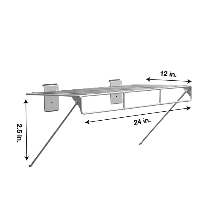 Crownwall Wire Shelf With Rail Slatwall Accessory - 24" x 12"