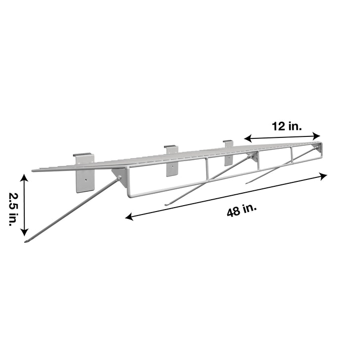 Crownwall Wire Shelf With Rail Slatwall Accessory - 48" x 12"