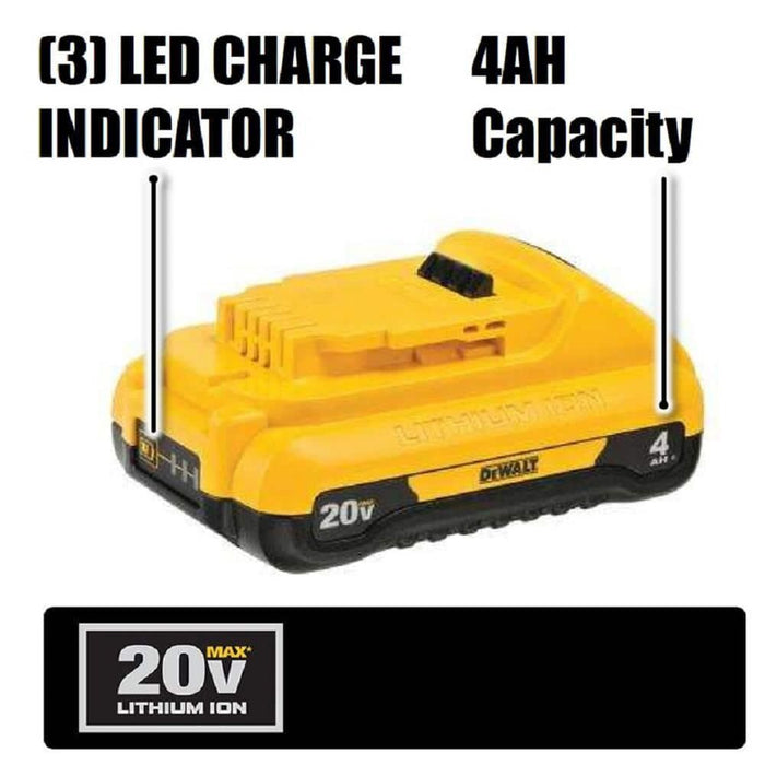 Dewalt 2PK 20V Max XR Compact Li-ion Battery - 4.0Ah