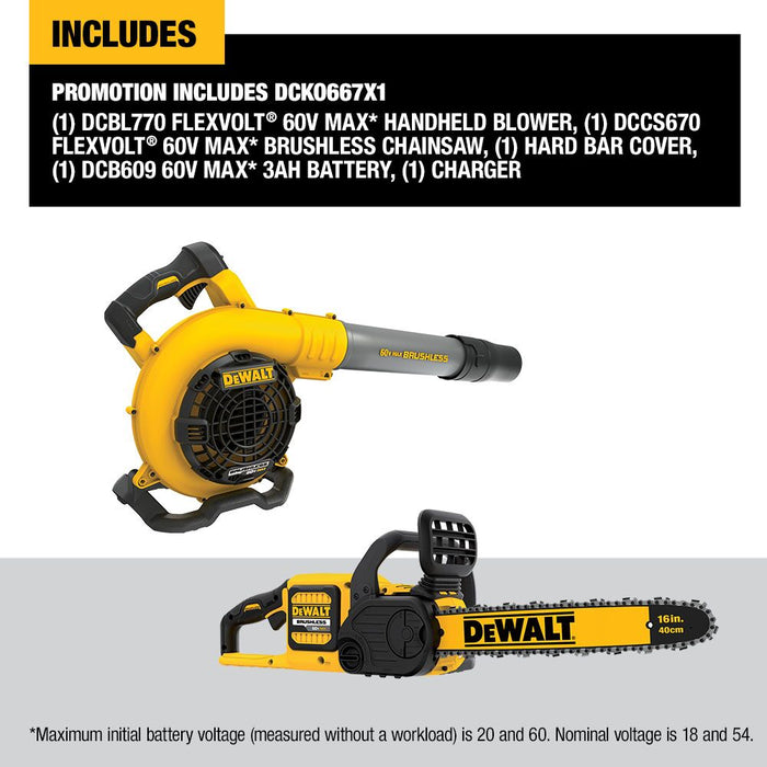 DeWalt FLEXVOLT™ 60V MAX CHAINSAW and Blower Combo Kit