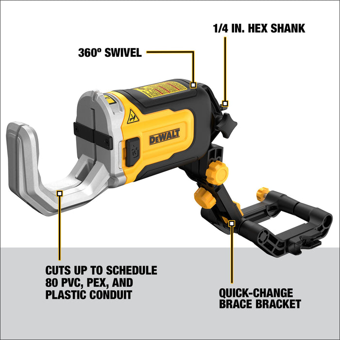 DeWalt IMPACT CONNECT™ PVC/PEX Pipe Cutter Attachment