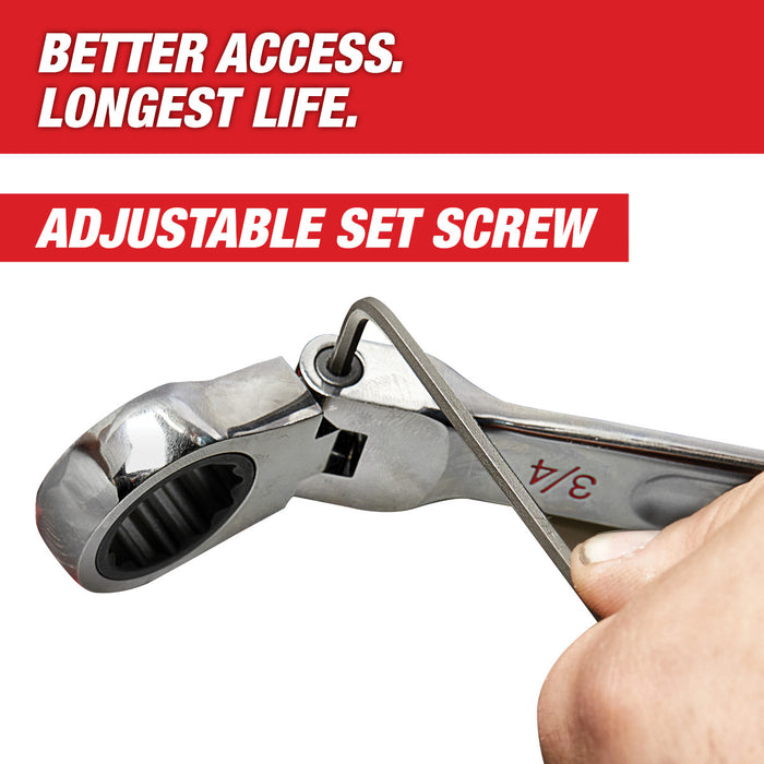 Milwaukee 7 pc. Metric Flex Head Ratcheting Combination Wrench