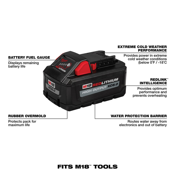 Milwaukee M18™ REDLITHIUM™ HIGH OUTPUT™ XC8.0 Starter Kit