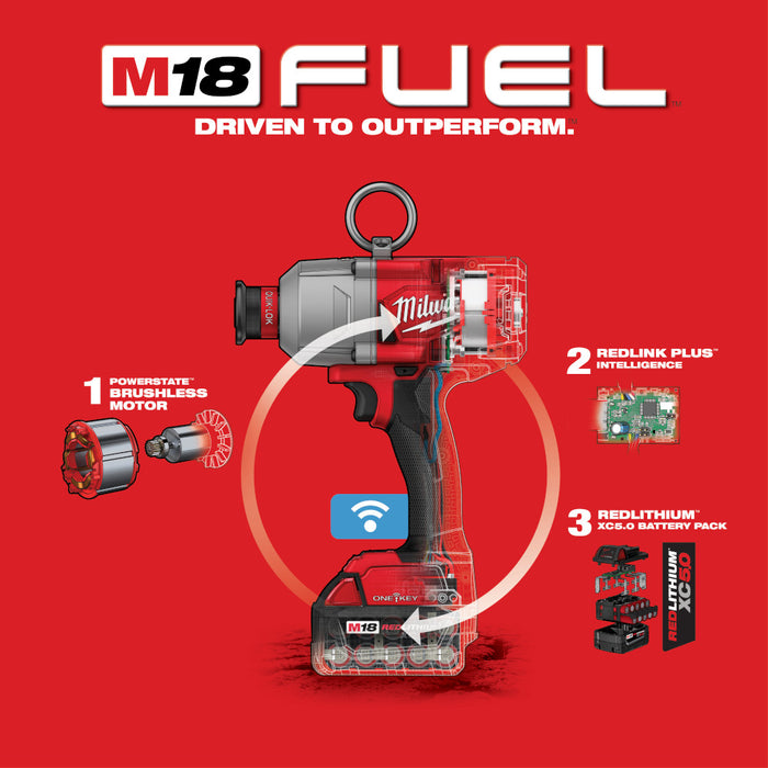 Milwaukee M18 FUEL Cordless 7/16" Hex Utility HTIW with ONE-KEY Kit