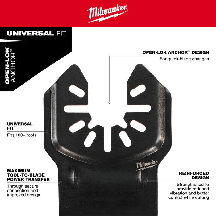 Milwaukee OPEN-LOK™ 1-1/4" TITANIUM CHARGED™ Bi-Metal Multi-Material Multi-Tool Blade