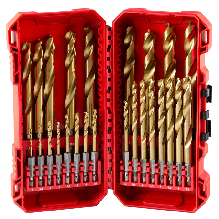 Milwaukee SHOCKWAVE RED HELIX Titanium Drill Bit Set (Metric) - 25 pc.