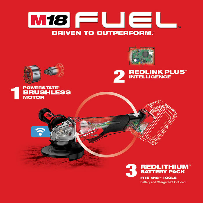 Milwaukee M18 FUEL 4-1/2"/5" Braking Grinder w/ ONE-KEY