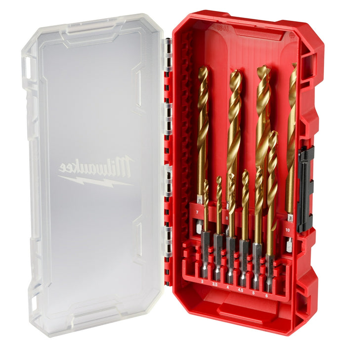 Milwaukee SHOCKWAVE RED HELIX Titanium Drill Bit Set (Metric) - 10 pc.