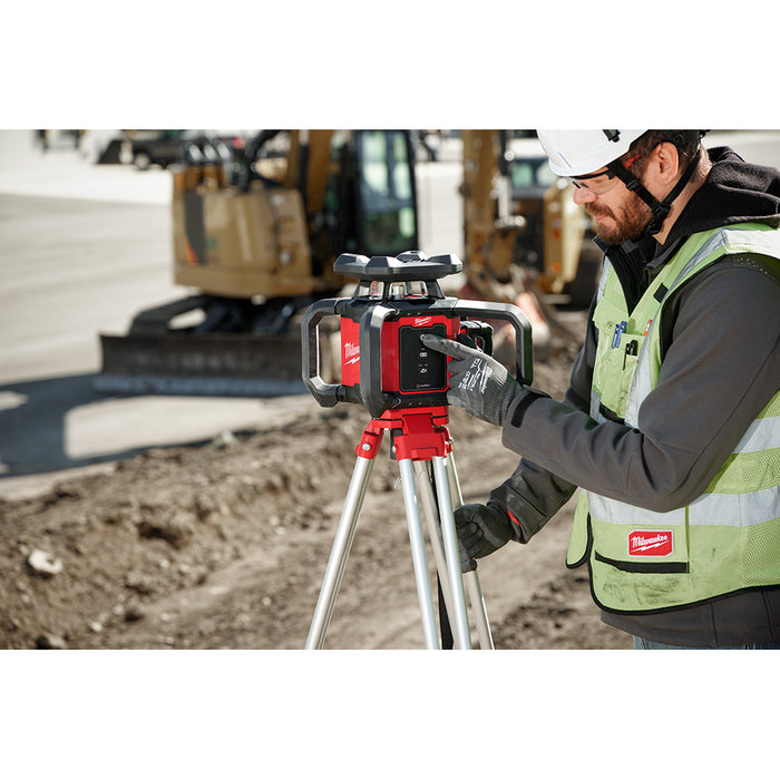 Milwaukee M18 Red Exterior Rotary Laser Level Kit w/ Receiver, Tripod, Grade Rod