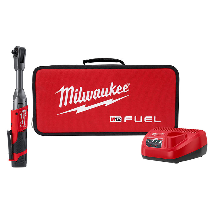 Milwaukee M12 FUEL Cordless 3/8" Extended Reach Ratchet One Battery Kit