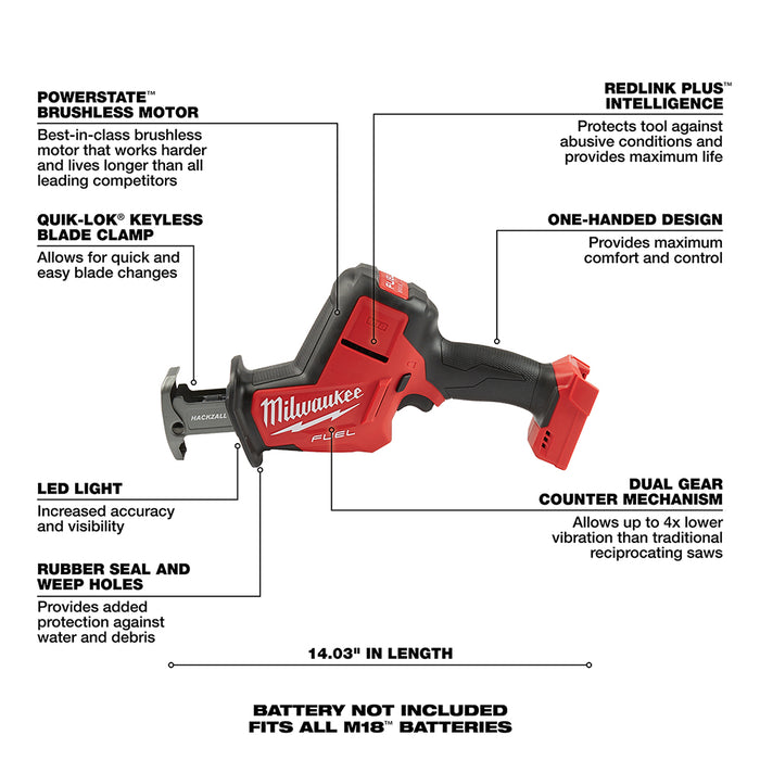 Milwaukee M18 FUEL Cordless HACKZALL Reciprocating Saw - Tool Only