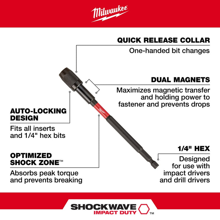 Milwaukee SHOCKWAVE 2-7/8" Impact Locking Bit Holder