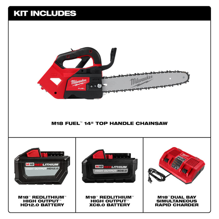 Milwaukee M18 FUEL™ 14" Top Handle Chainsaw 2 Battery Kit