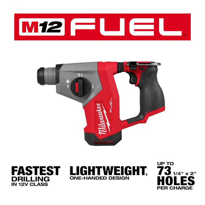 Milwaukee M12 FUEL 5/8" SDS Plus Rotary Hammer - Tool Only