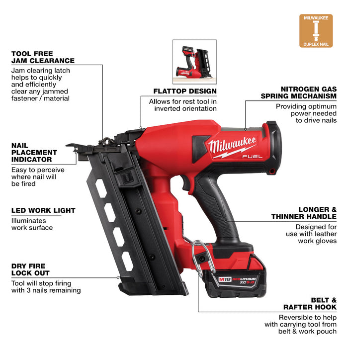 Milwaukee M18 FUEL™ Duplex Nailer Kit