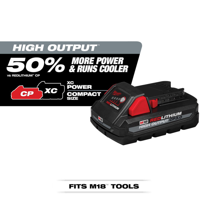 Milwaukee M18 REDLITHIUM HIGH OUTPUT CP 3.0Ah Battery - 2PK