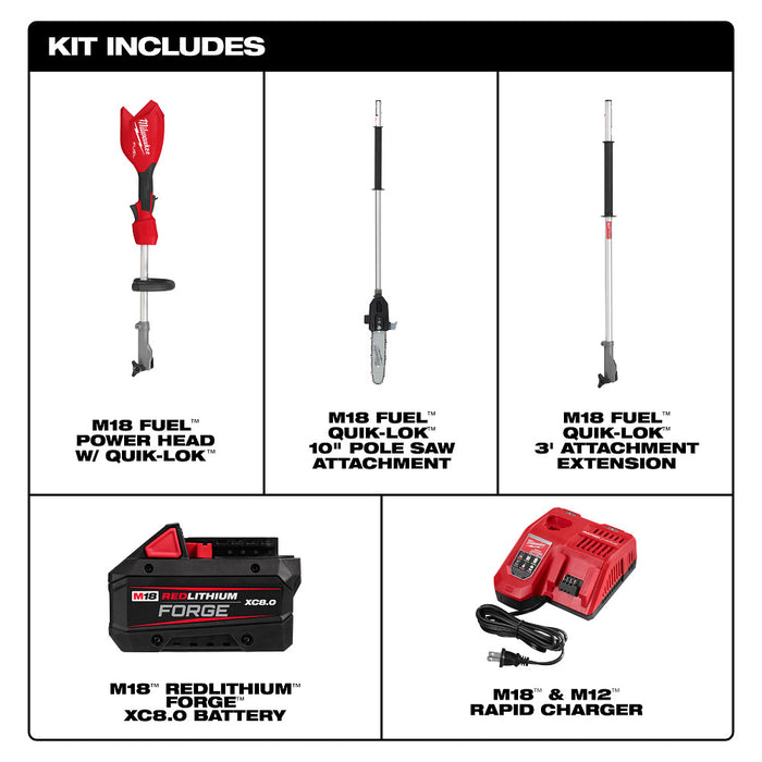 Milwaukee M18 FUEL™ Pole Saw w/ QUIK-LOK™ Kit