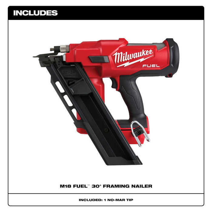 Milwaukee M18 FUEL Cordless 30 Degree Framing Nailer  - Tool Only