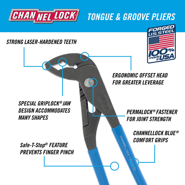 Channellock GRIPLOCK® Tongue & Groove Pliers