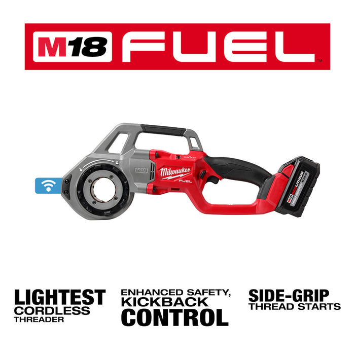 Milwaukee M18 FUEL ONE-KEY Cordless Compact Pipe Threader w/ 1/2 - 1-1/4" NPT Forged Aluminum Die Heads