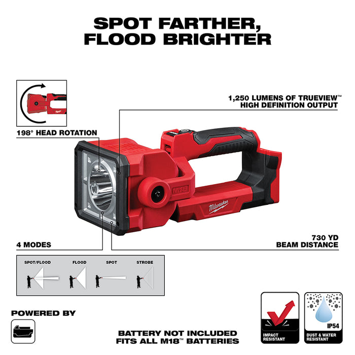 Milwaukee M18 Cordless Search Light  - Tool Only