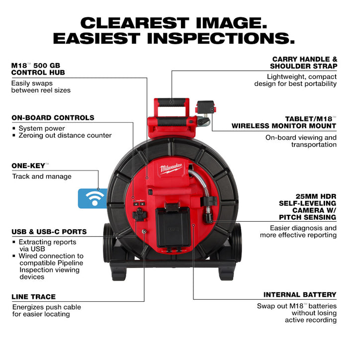 Milwaukee M18™ 200ft Mid-Stiff Modular Pipeline Inspection System