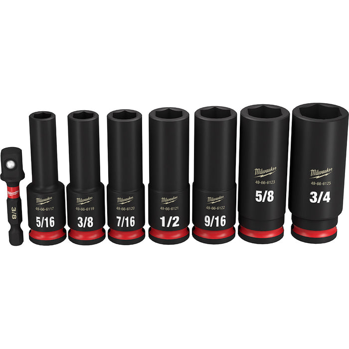 Milwaukee SHOCKWAVE Impact Duty Deep 6-Point Socket Set