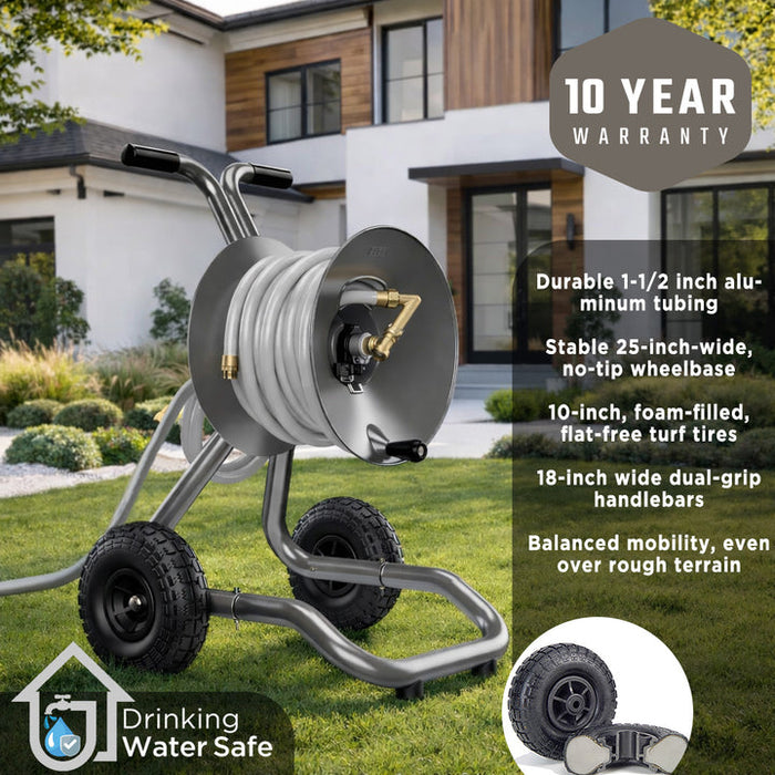 Eley 2-Wheel Garden Hose Reel Cart