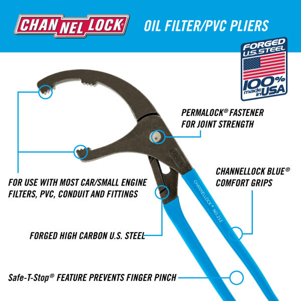 Channellock Oil Filter/PVC Pliers - 12"