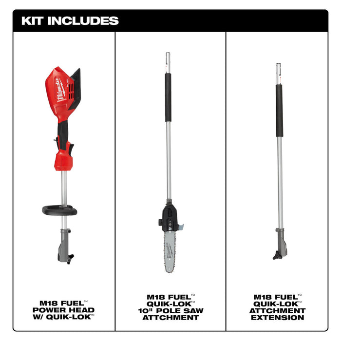 Milwaukee M18 FUEL 10" Pole Saw w/ QUIK-LOK