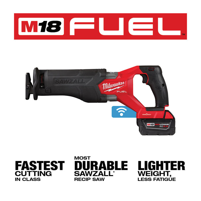 Milwaukee M18 FUEL SAWZALL Recip Saw w/ ONE-KEY - 2 Battery Kit