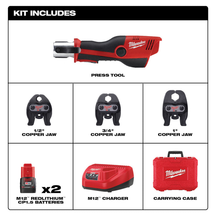 Milwaukee M12 FORCE LOGIC Press Tool Kit