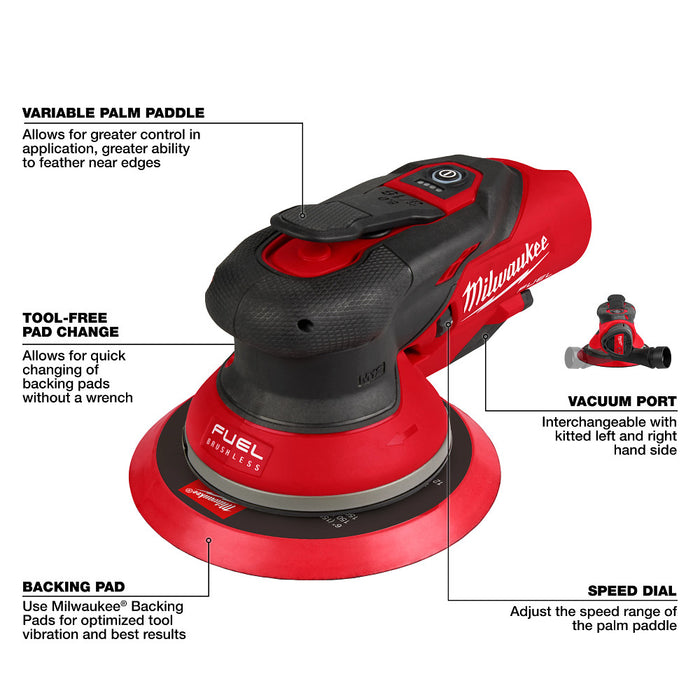 Milwaukee M12 FUEL™ 6" Random Orbital Sander Kit (3/16")