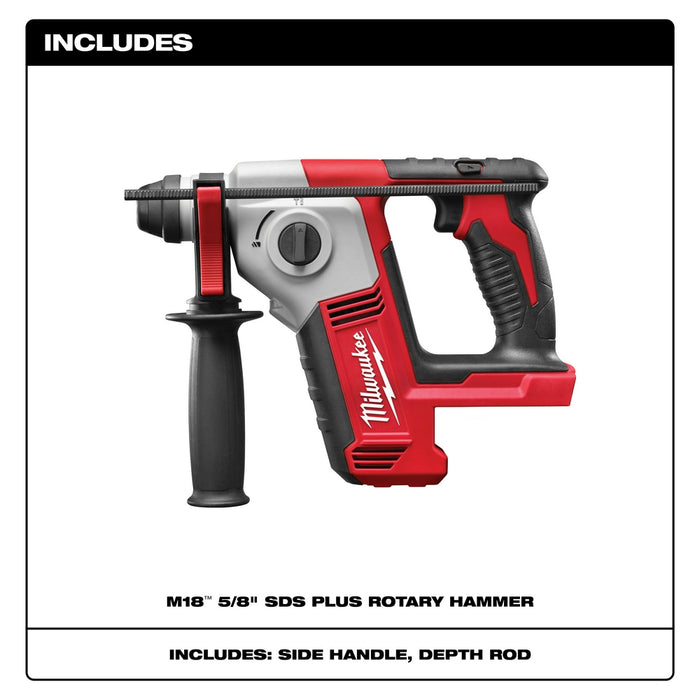 Milwaukee M18 Cordless 5/8" SDS PLUS Rotary Hammer  - Tool Only