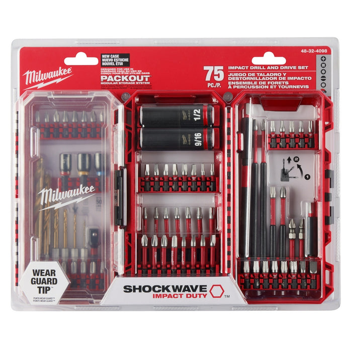 Milwaukee SHOCKWAVE 75-Piece Impact Duty Drill, Drive & Fasten Set