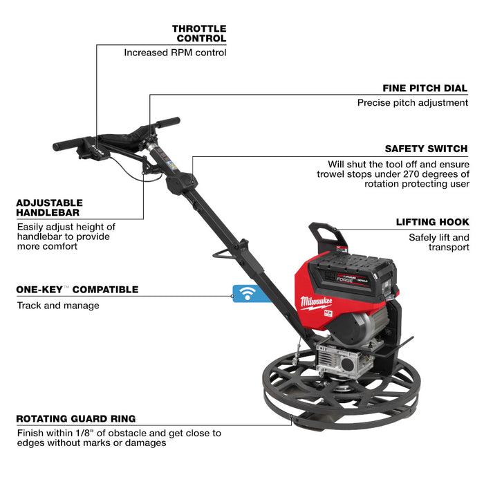 Milwaukee MX FUEL 24" Walk-Behind Edging Trowel Kit