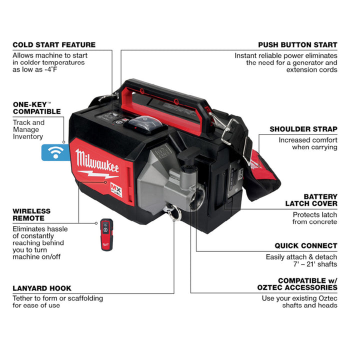 Milwaukee MX FUEL Concrete Vibrator Kit