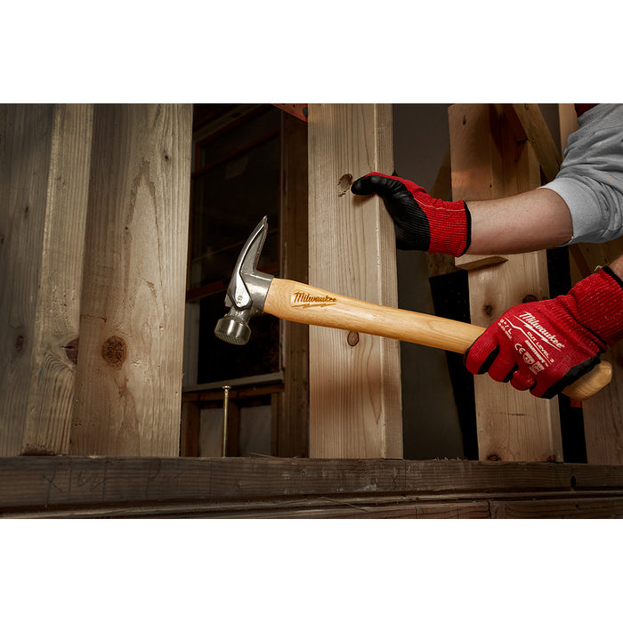 Milwaukee 19oz. Milled Face Hickory Wood Framing Hammer