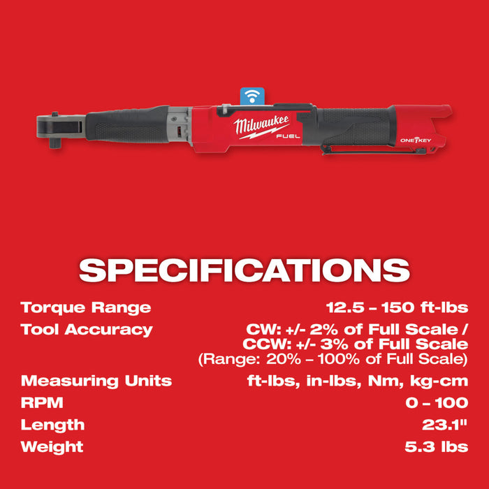 Milwaukee M12 FUEL™ 1/2" Digital Torque Wrench with ONE-KEY™