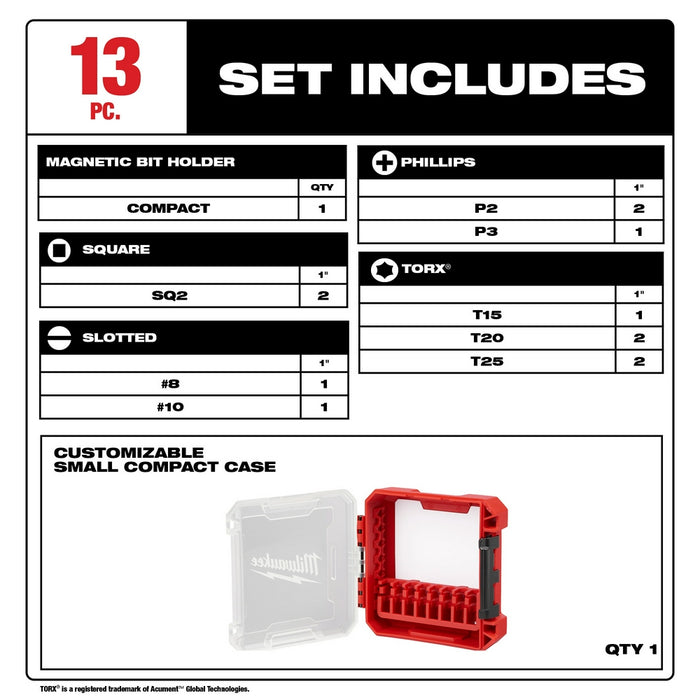 Milwaukee SHOCKWAVE Impact Duty Driver Bit Set - 13 pc.