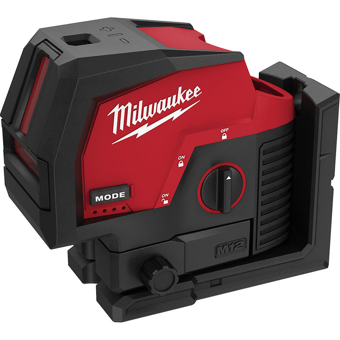 Milwaukee M12 Cordless Green Cross Line and Plumb Points Laser  - Tool Only