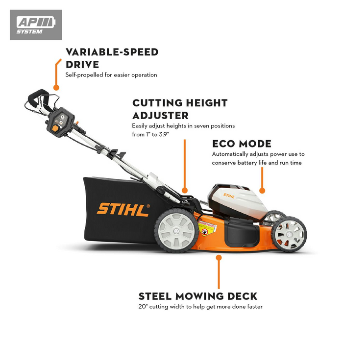 STIHL RMA 510V Self Propelled Cordless Lawn Mower Kit (AP System)