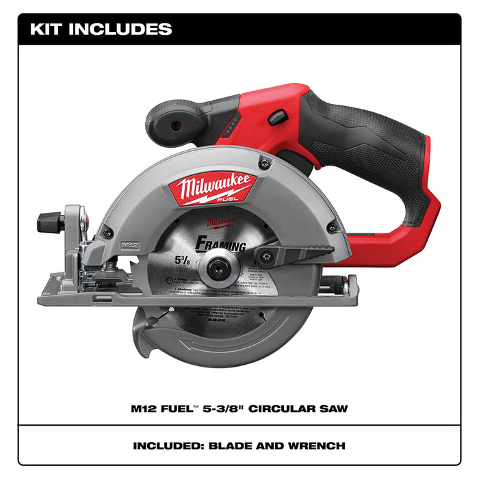 Milwaukee M12 FUEL Cordless 5-3/8" Circular Saw - Tool Only