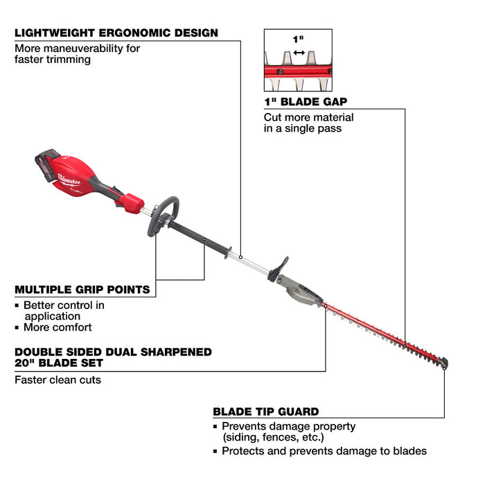 Milwaukee M18 FUEL™ Short Pole Hedge Trimmer Kit