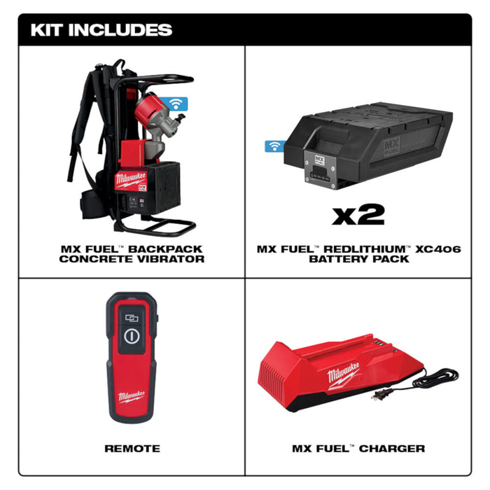 Milwaukee MX FUEL Backpack Concrete Vibrator Kit