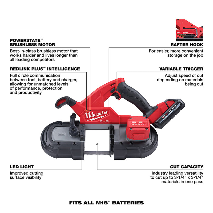 Milwaukee M18 FUEL Cordless Compact Band Saw Kit