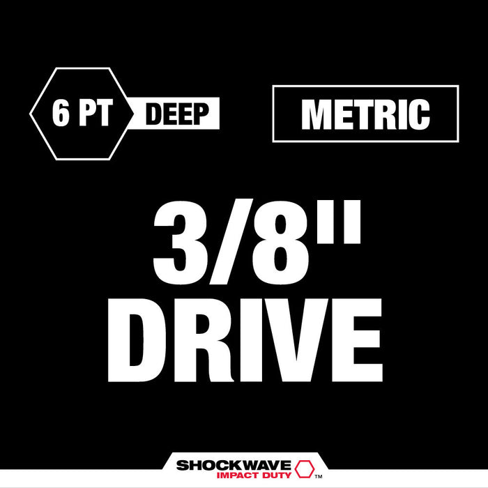 Milwaukee 19PC SHOCKWAVE Impact Duty PACKOUT 3/8" Drive Socket Set - Metric