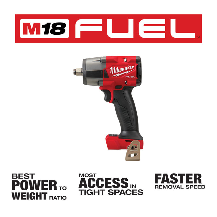 Milwaukee M18 FUEL 1/2" Mid-Torque Impact Wrench w/ Friction Ring - Tool Only